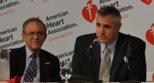 Neil Stone, MD, FAHA, FACC, MACP (left), and Donald Lloyd-Jones, MD, ScM, FAHA