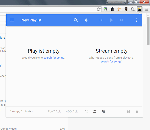 Search for songs and add to a playlist.