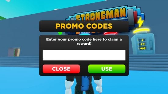 In the code redemption screen, you can enter the Strongman Simulator code to get free items.