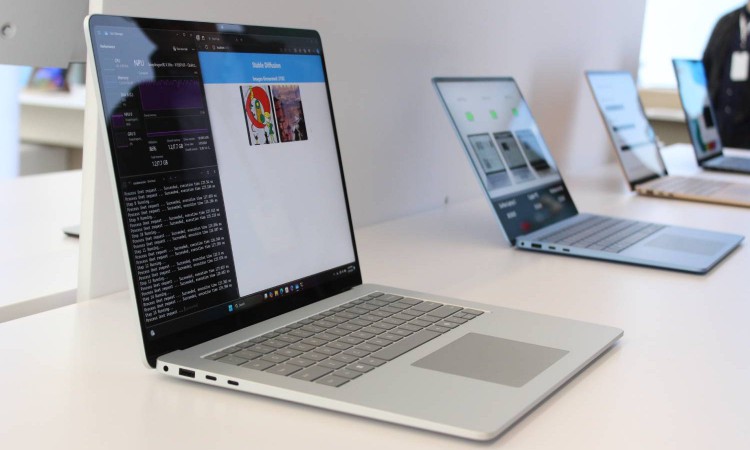 The Surface Laptop running local AI models.
