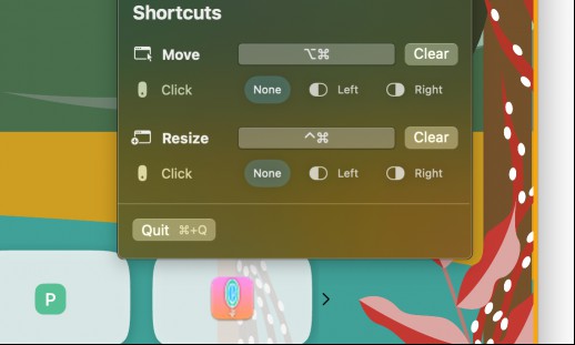 Shortcuts in Swift Shift app for macOS.