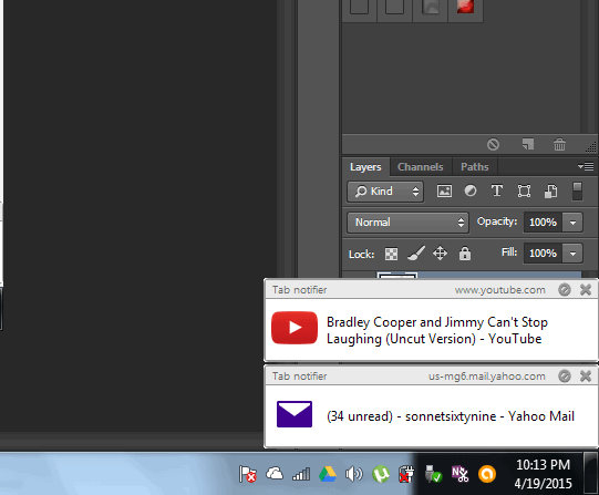 Add-on works even when you're using other programs.
