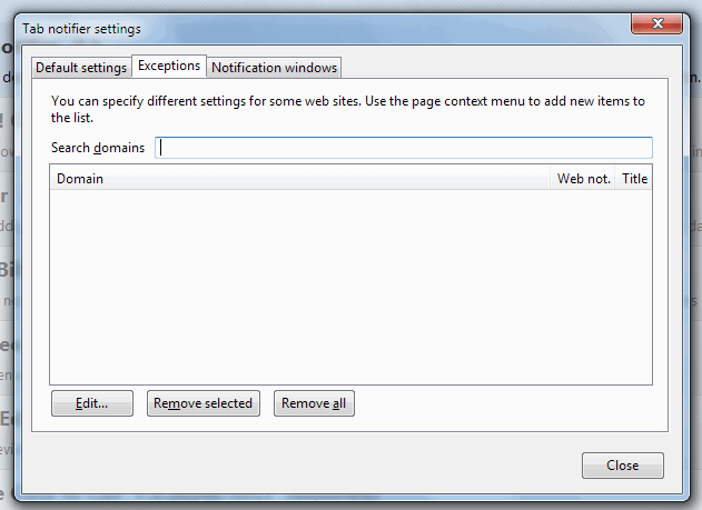 You can specify different settings for some websites.