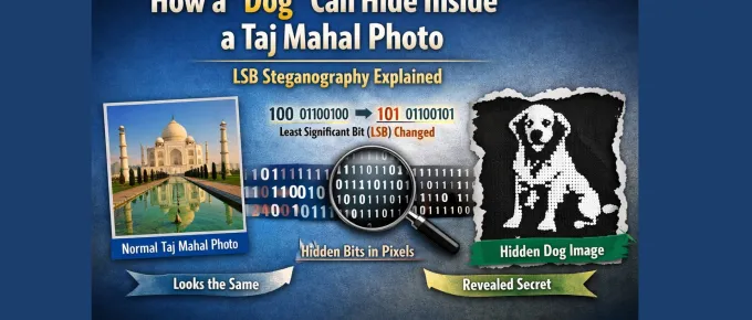 How a “Dog” Can Hide Inside a Taj Mahal Image (LSB Steganography Explained + Real Business Uses)