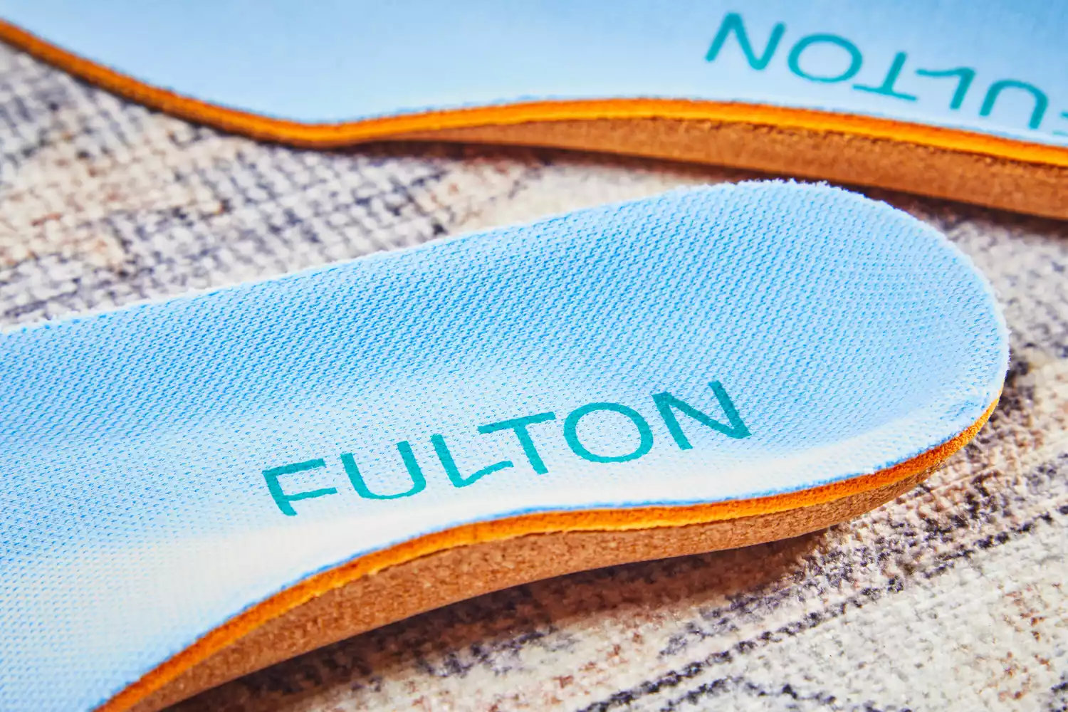 Closeup of the heels of Fulton Athletic Insoles