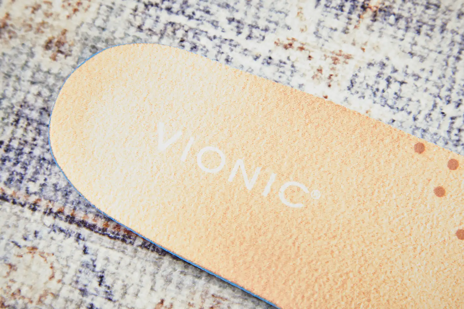 Closeup of a heel of a Vionic Slimfit Orthotic Insoles