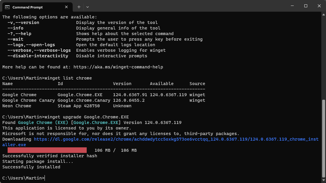 update Google Chrome