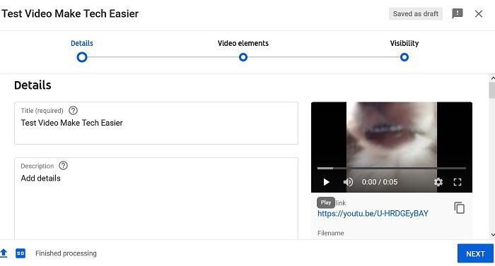 Uploading Youtube Video Details