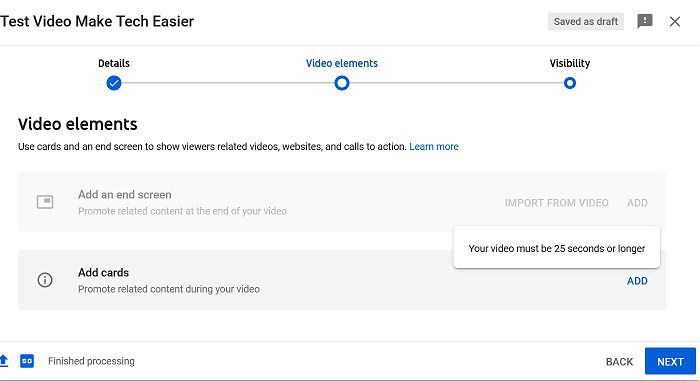 Uploading Youtube Video Elements
