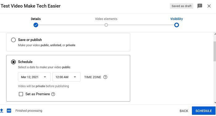 Uploading Youtube Video Schedule