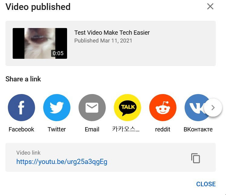 Uploading Youtube Video Share