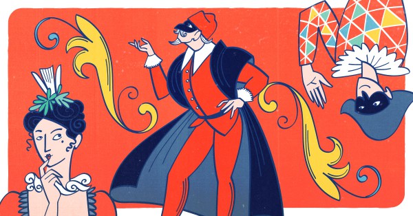 venetian words illustration