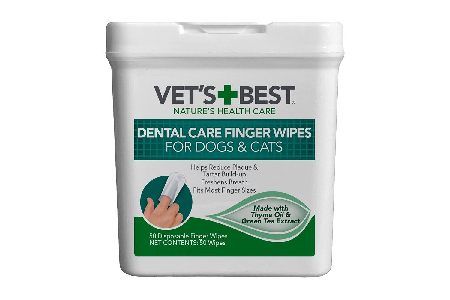 Vet's Best Dental Care Finger Wipes for Cats & Dogs