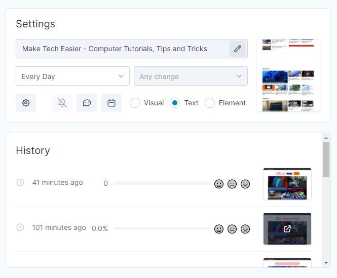 Visualping Review History