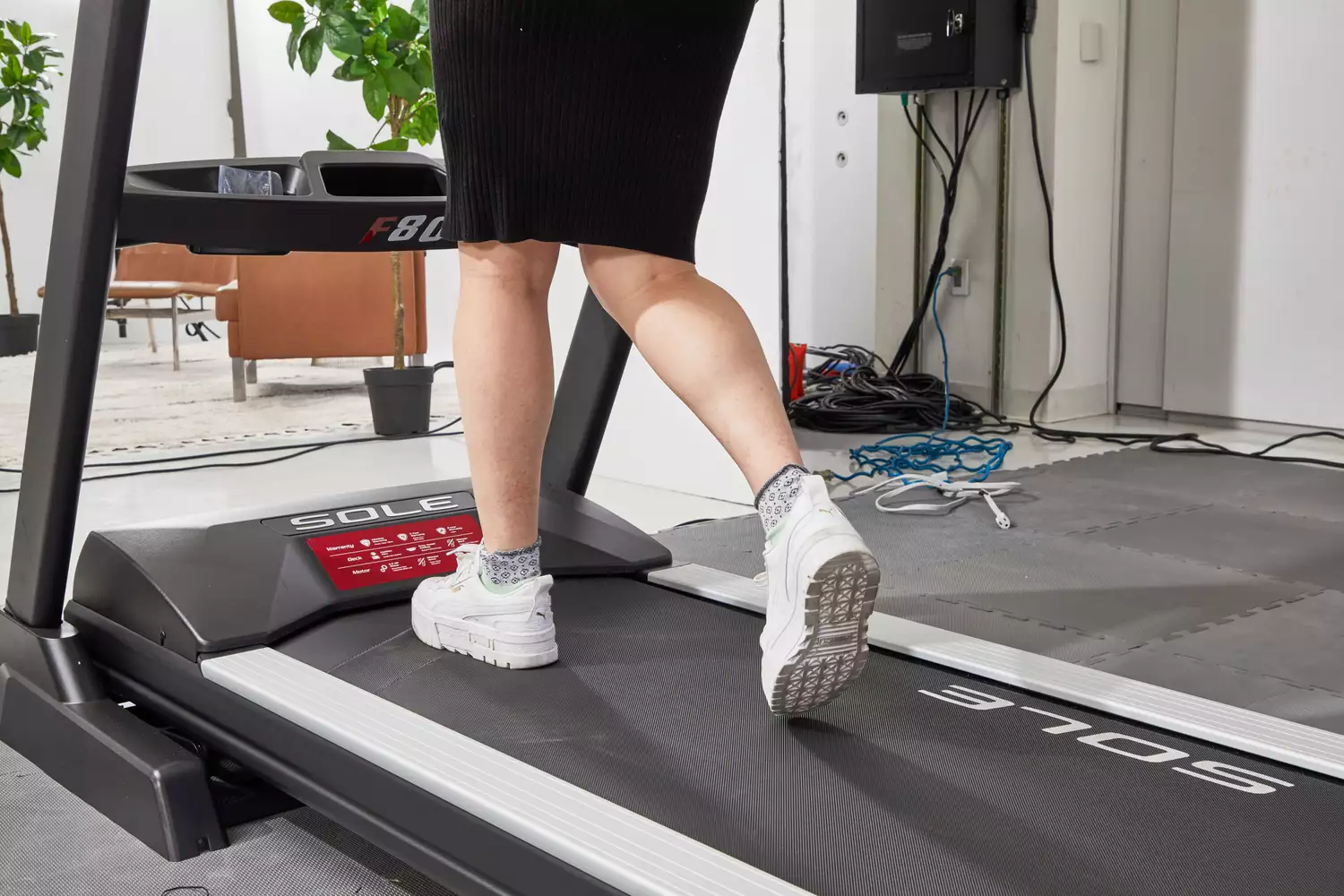 Person walking on a treadmill