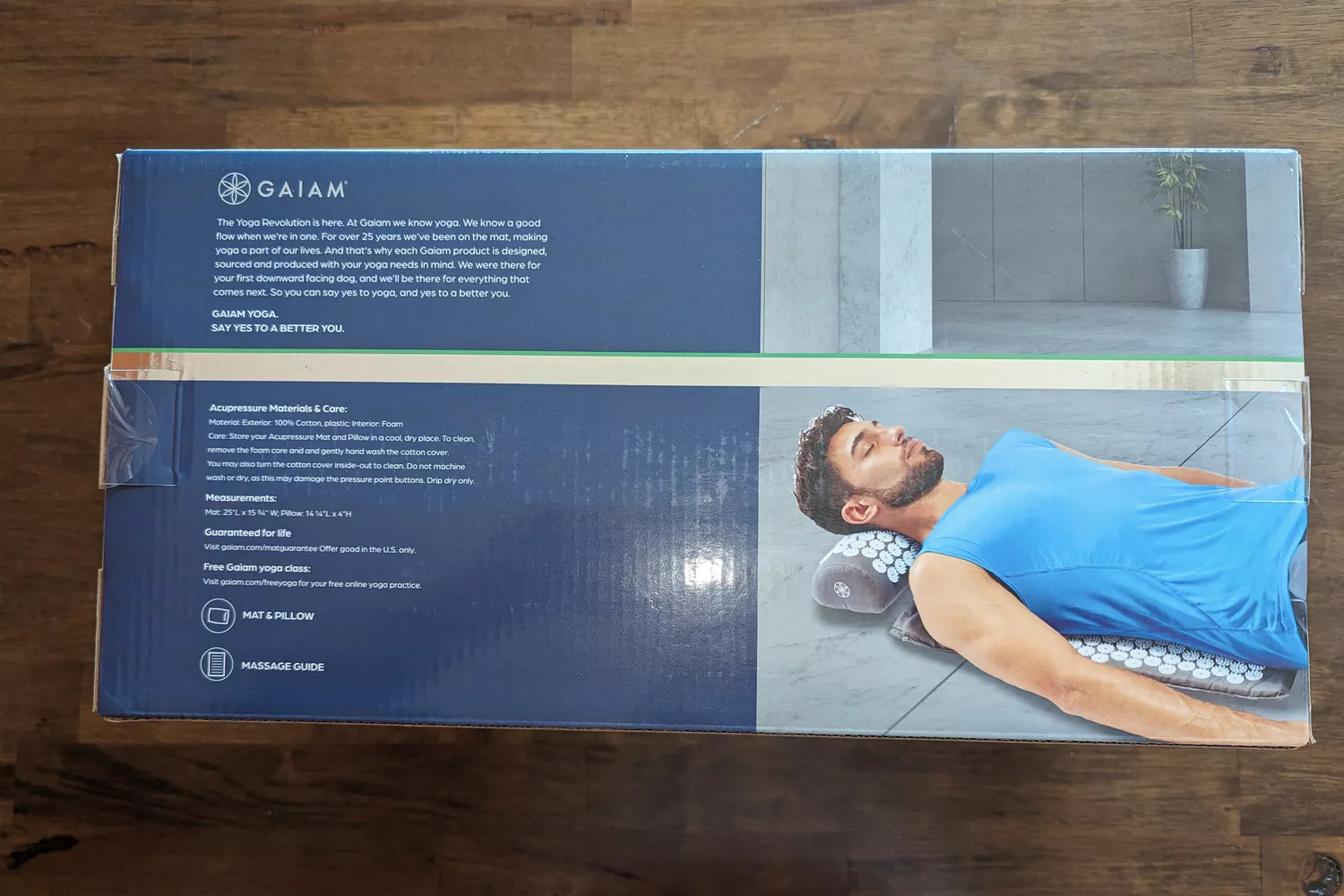 Box of Gaiam Acupressure Mat and Pillow Set