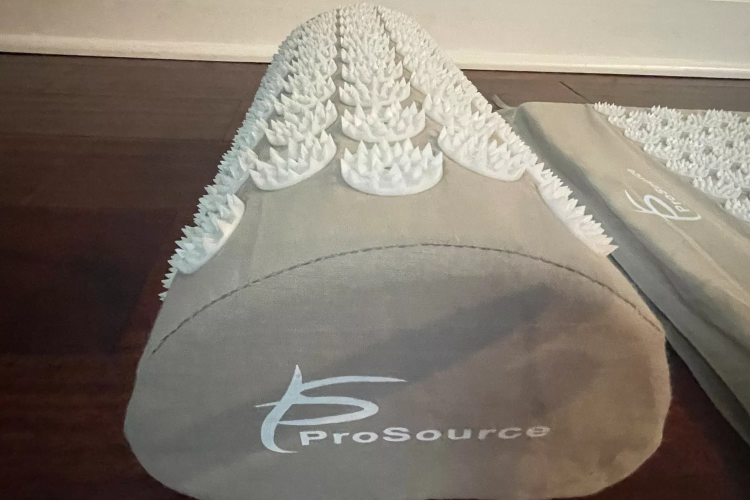 Side view closeup of the pillow from the ProsourceFit Acupressure Mat and Pillow Set