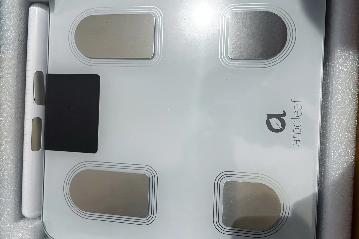 The Arboleaf CS10E Segmental Body Scale in a shipping box