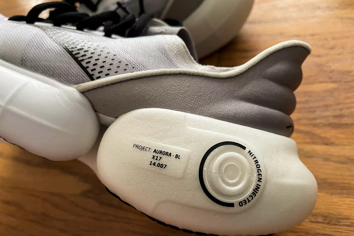 A close-up of a Brooks Aurora BL sneaker's cushion