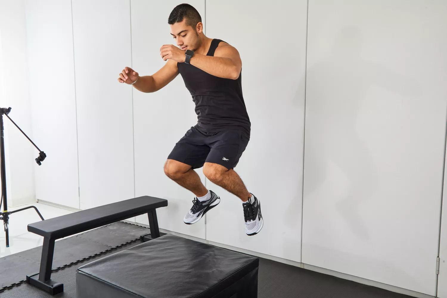 A person jumping while wearing Reebok Men's Nano X2 Cross Trainers