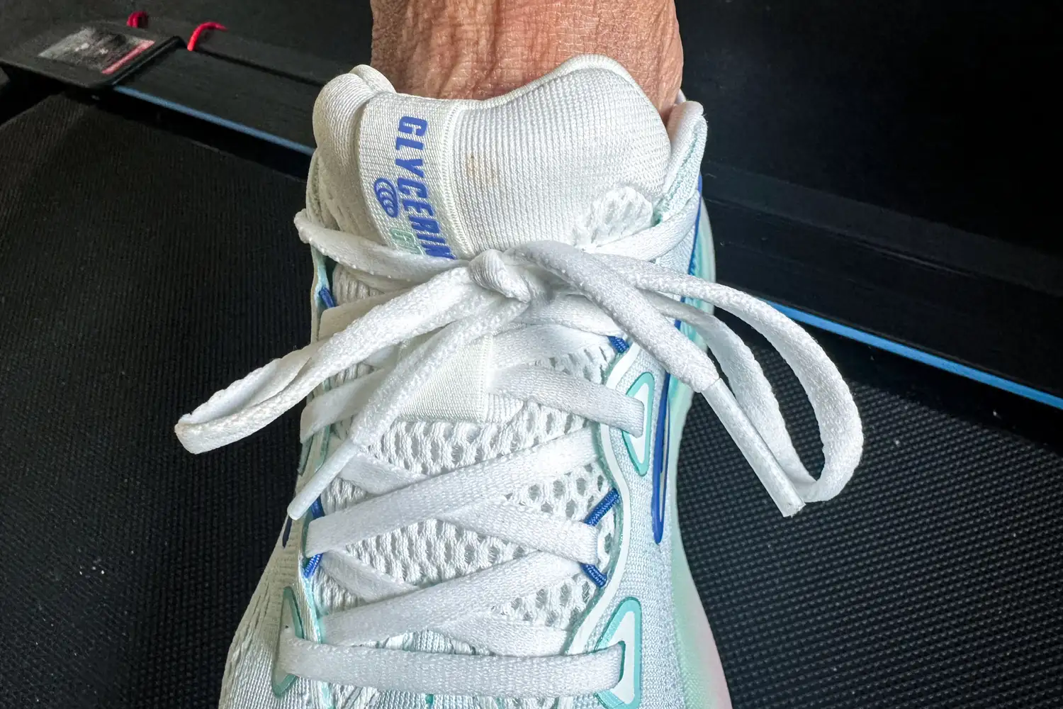 The laces on the front of the Brooks Women's Glycerin GTS 22 Running Shoes