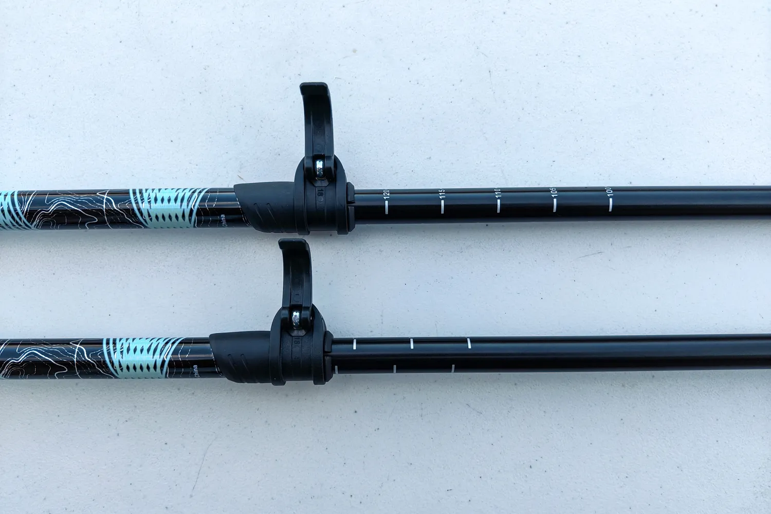 The adjustable locks on the Cascade Mountain Aluminum Quick Lock Trekking Poles with Cork Grip