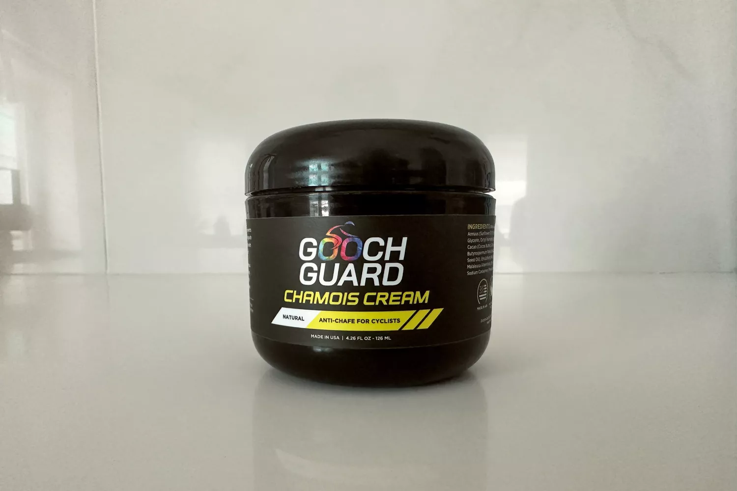 A jar of Gooch Guard Chamois Cream