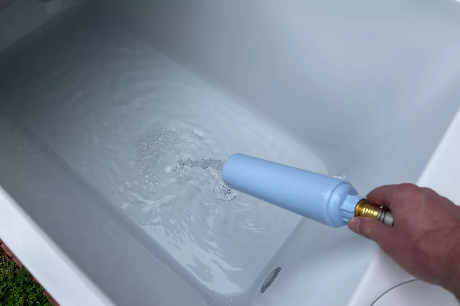 The Plunge All In Tub being filled with water