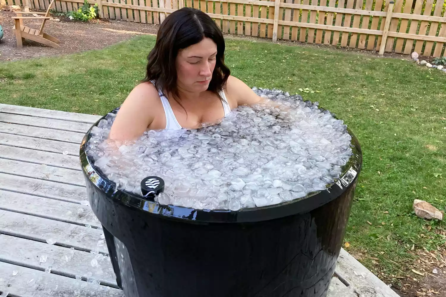 A person sitting in the Ice Barrel 300
