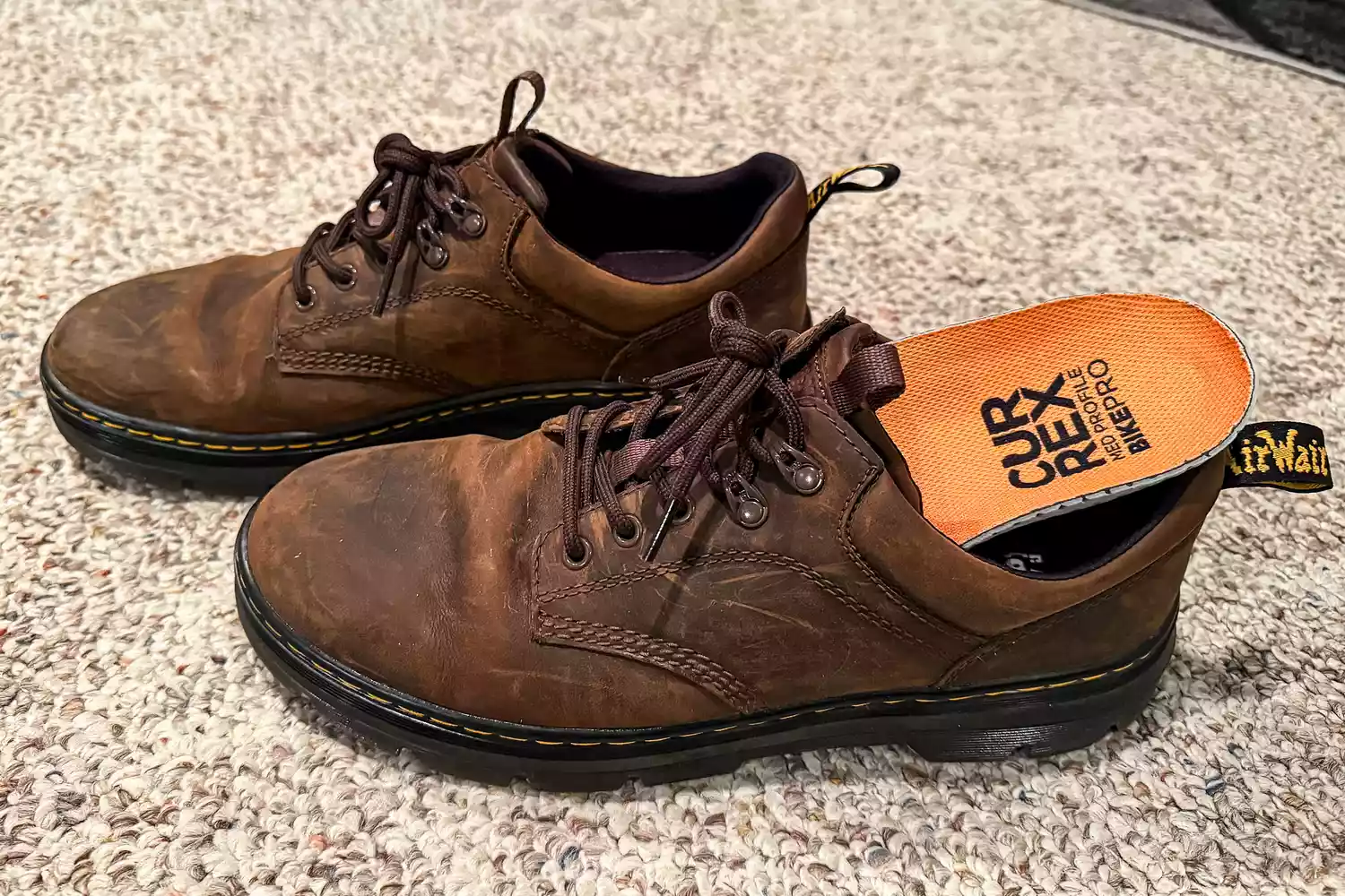 The CURREX BIKEPRO Insole inside a shoe