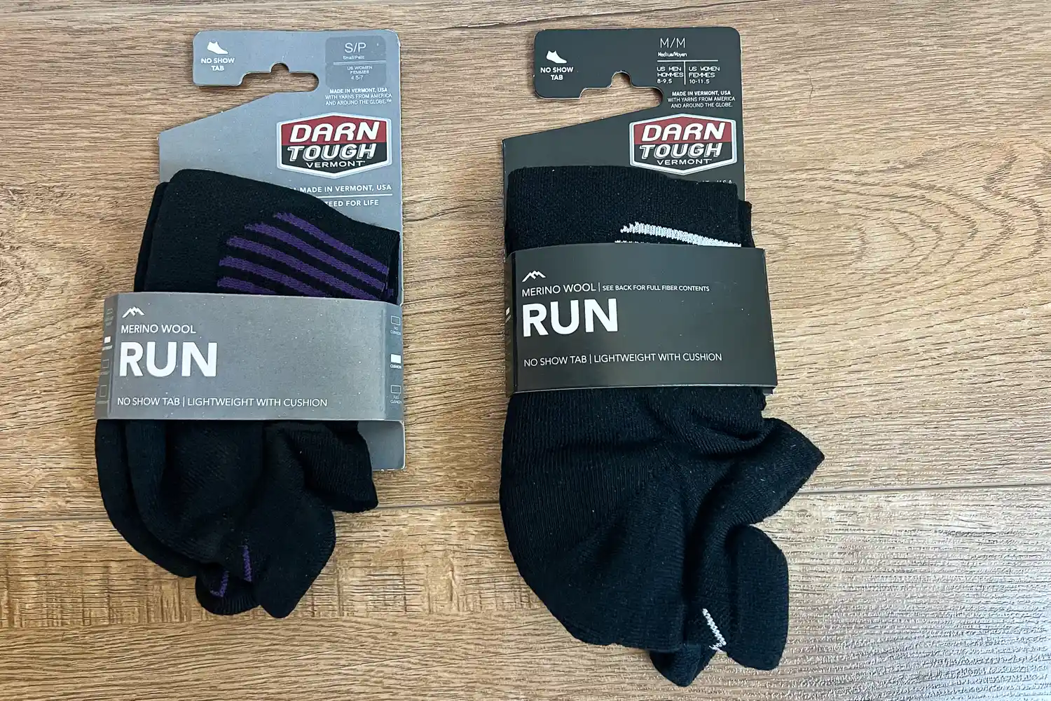 Two pairs of Darn Tough Men's and Women's Element No Show 2-Pack Socks