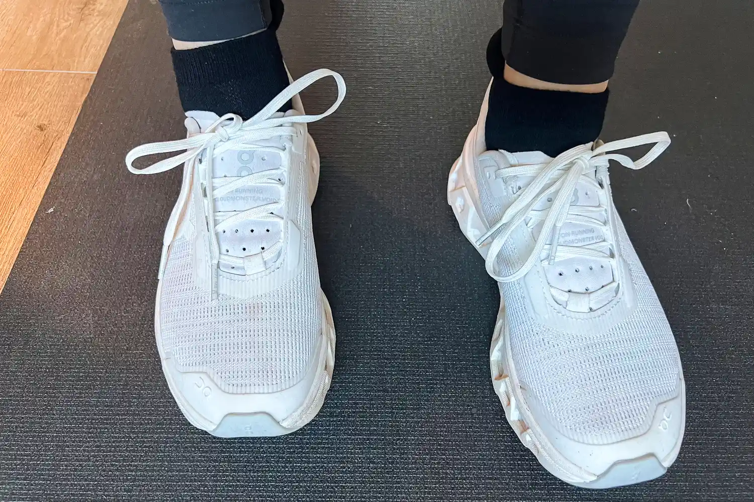 A person wears the Darn Tough Men's and Women's Element No Show 2-Pack Socks