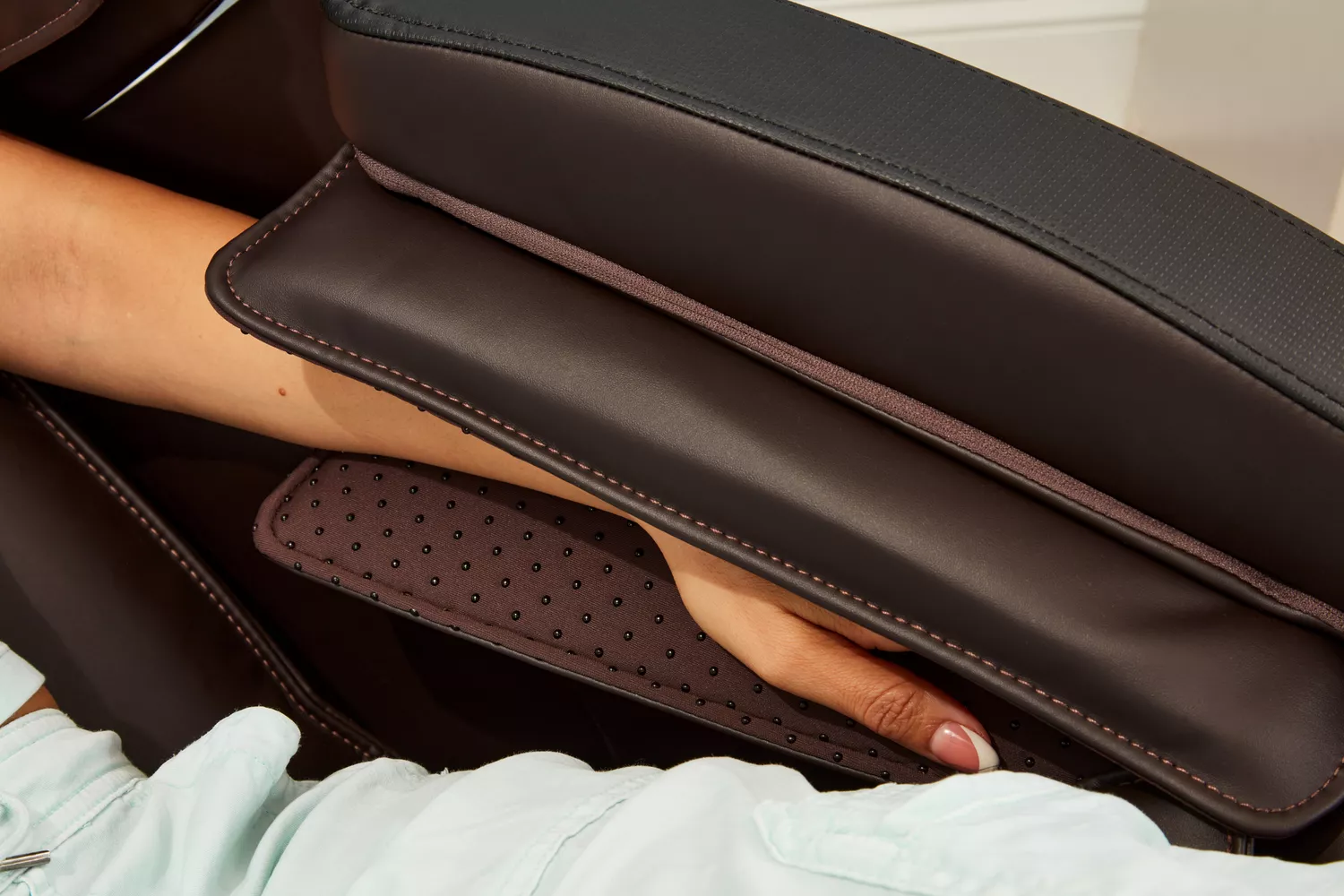 Close-up of an armrest on an Osaki OS-Champ Massage Chair