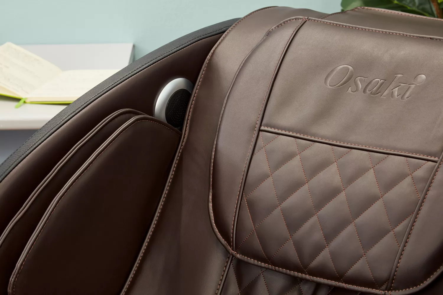 Close-up of the headrest of an Osaki OS-Champ Massage Chair