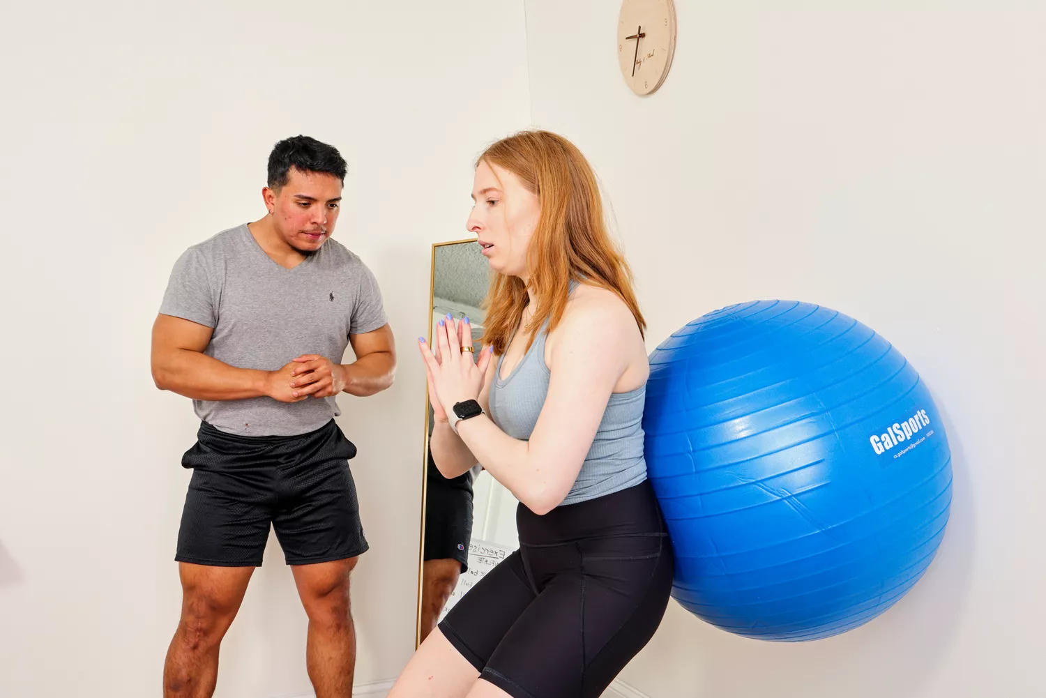 A person uses the GalSports Anti-Sport Yoga Ball to exercise