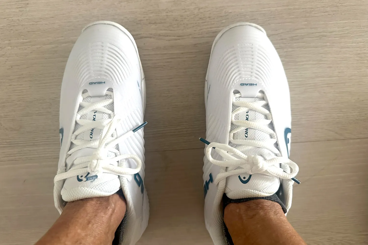 An overhead view of the laces on the HEAD Women's Revolt Pro 4.5 Pickleball Shoes