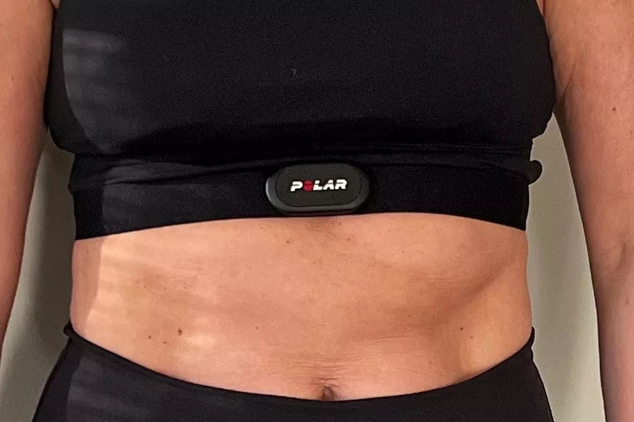 Person wearing a POLAR H10 Heart Rate Sensor