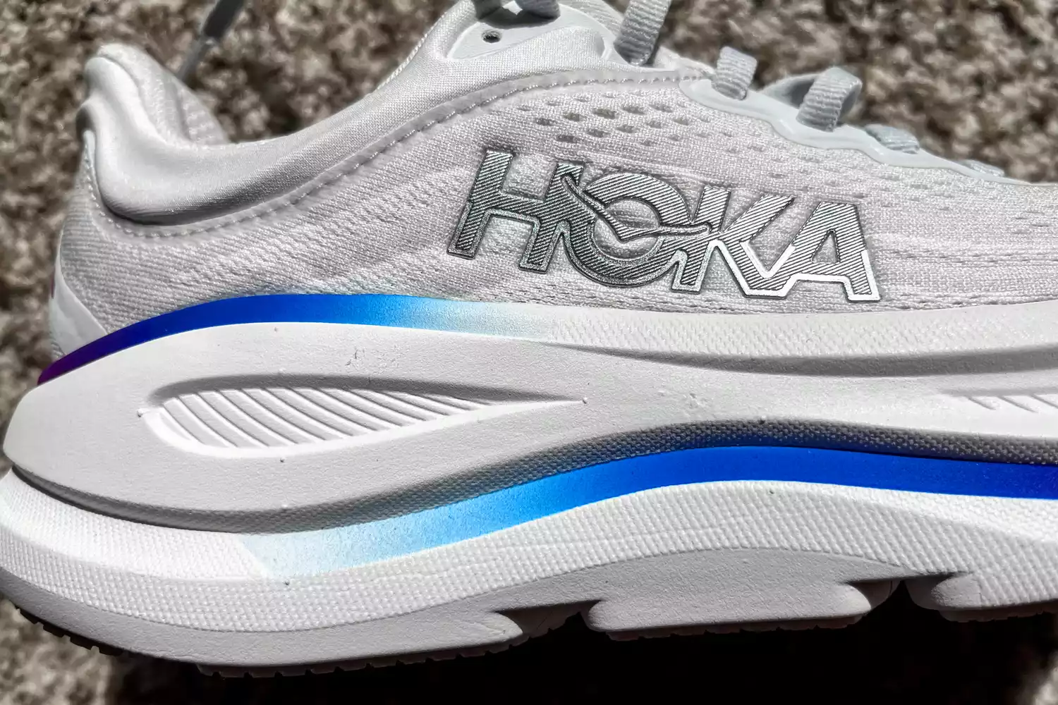 A close-up of the logo on the Hoka Women's Bondi 9