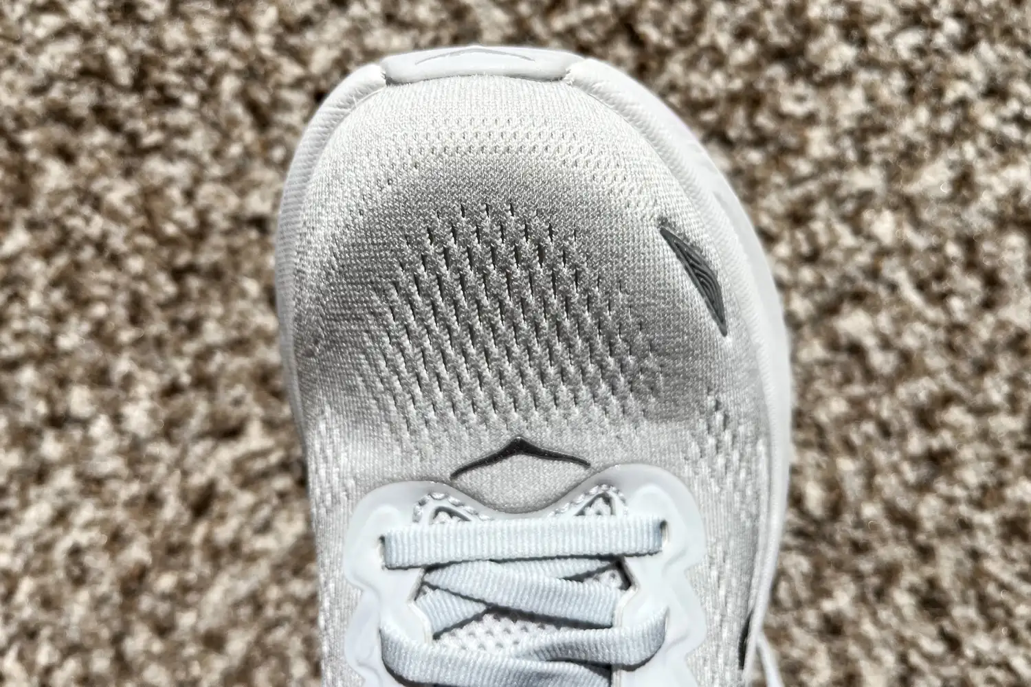 A close-up of the toe box of the Hoka Women's Bondi 9