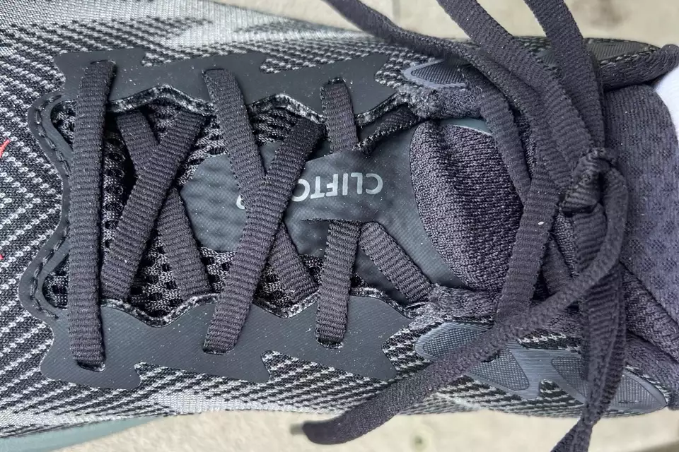 The laces on the Hoka Men's Clifton 9 Running Shoe