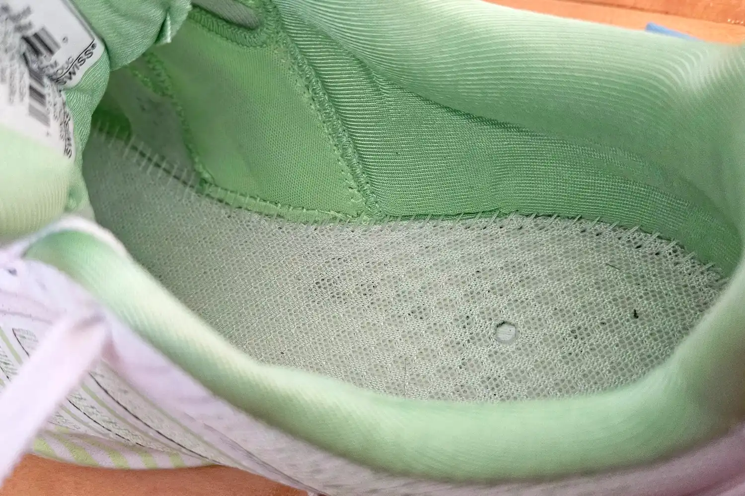The fabric and stitching on the inside the K-Swiss Women's Ultra Court Pickleball Shoe