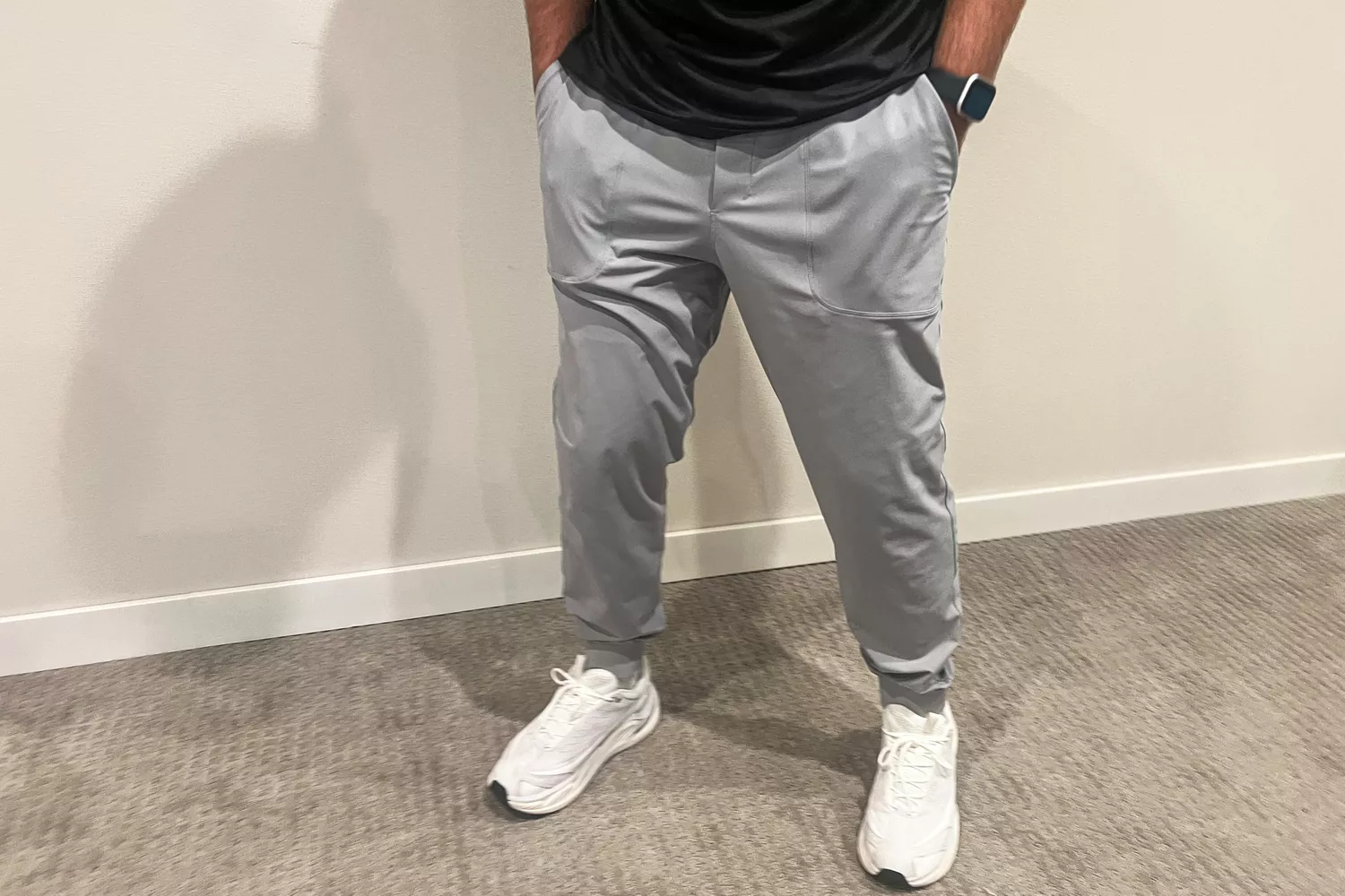 Person wearing lululemon ABC Jogger