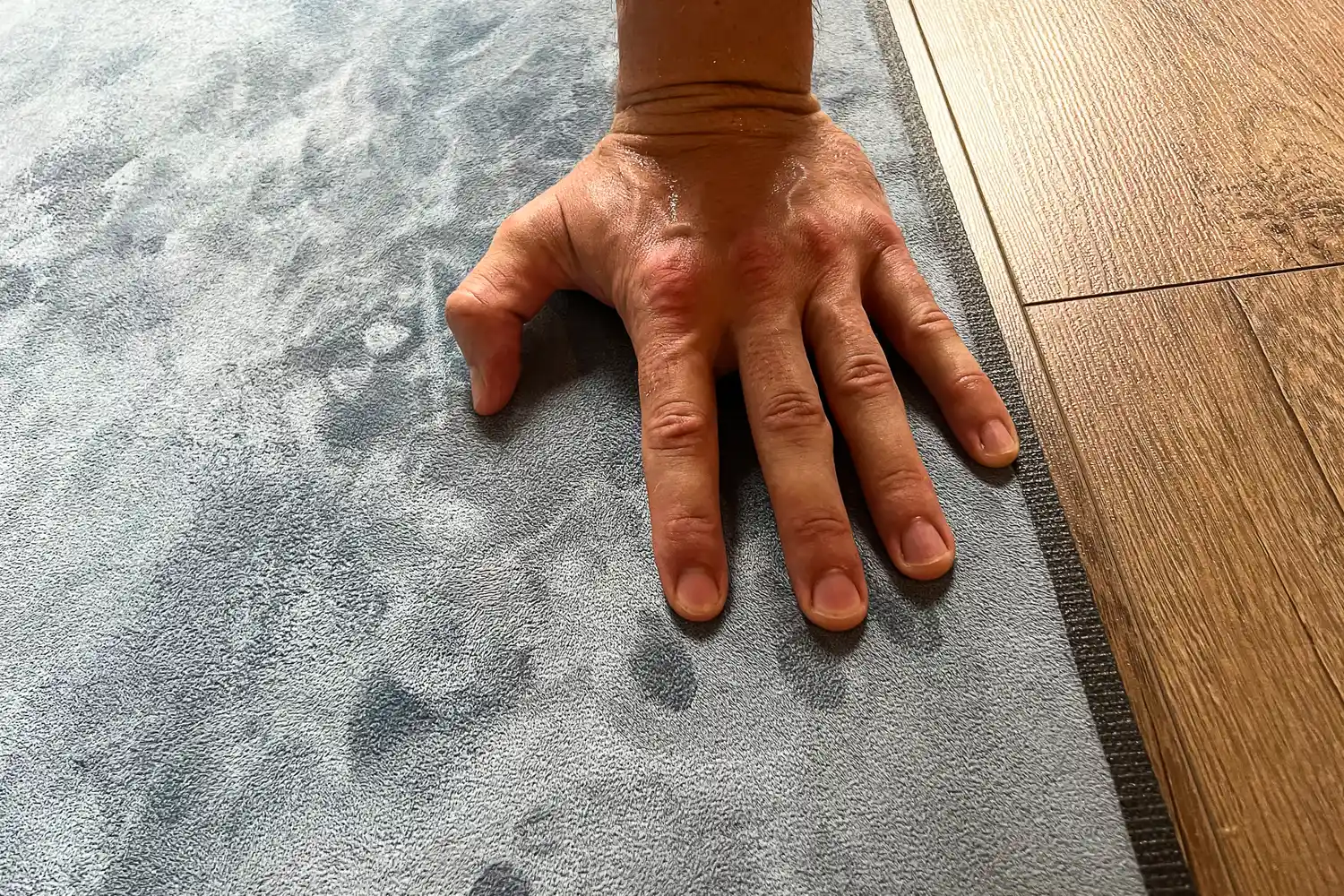 A person presses on the lululemon The Towel