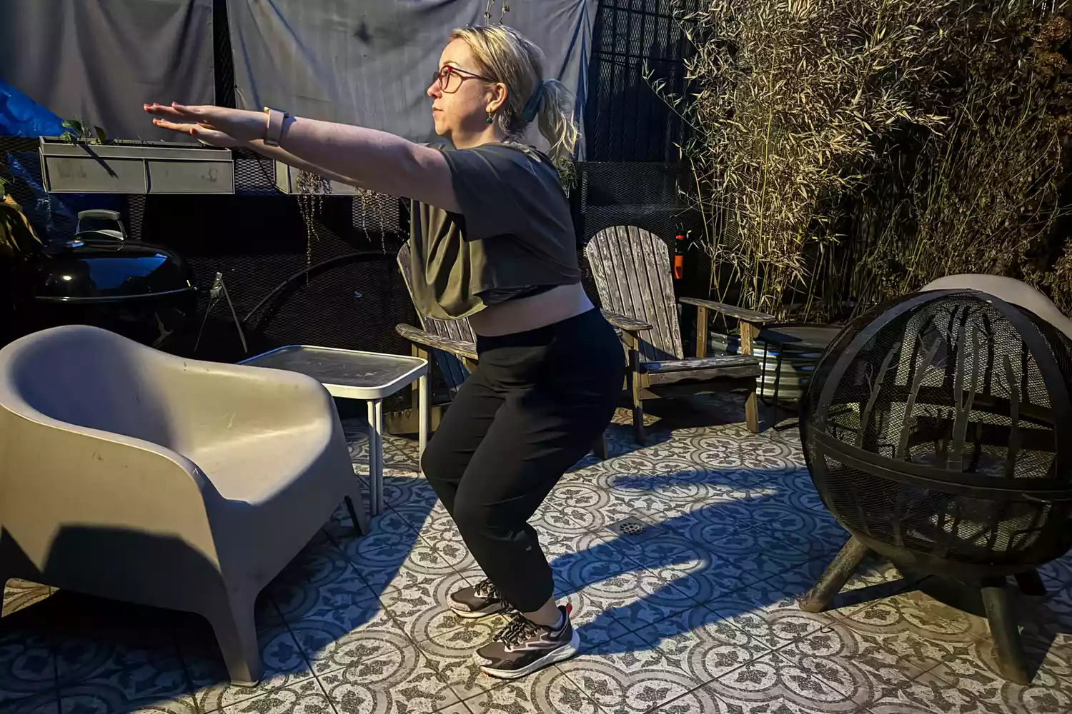 Person aquatting in lululemon Adapted State High-Rise Cropped Jogger