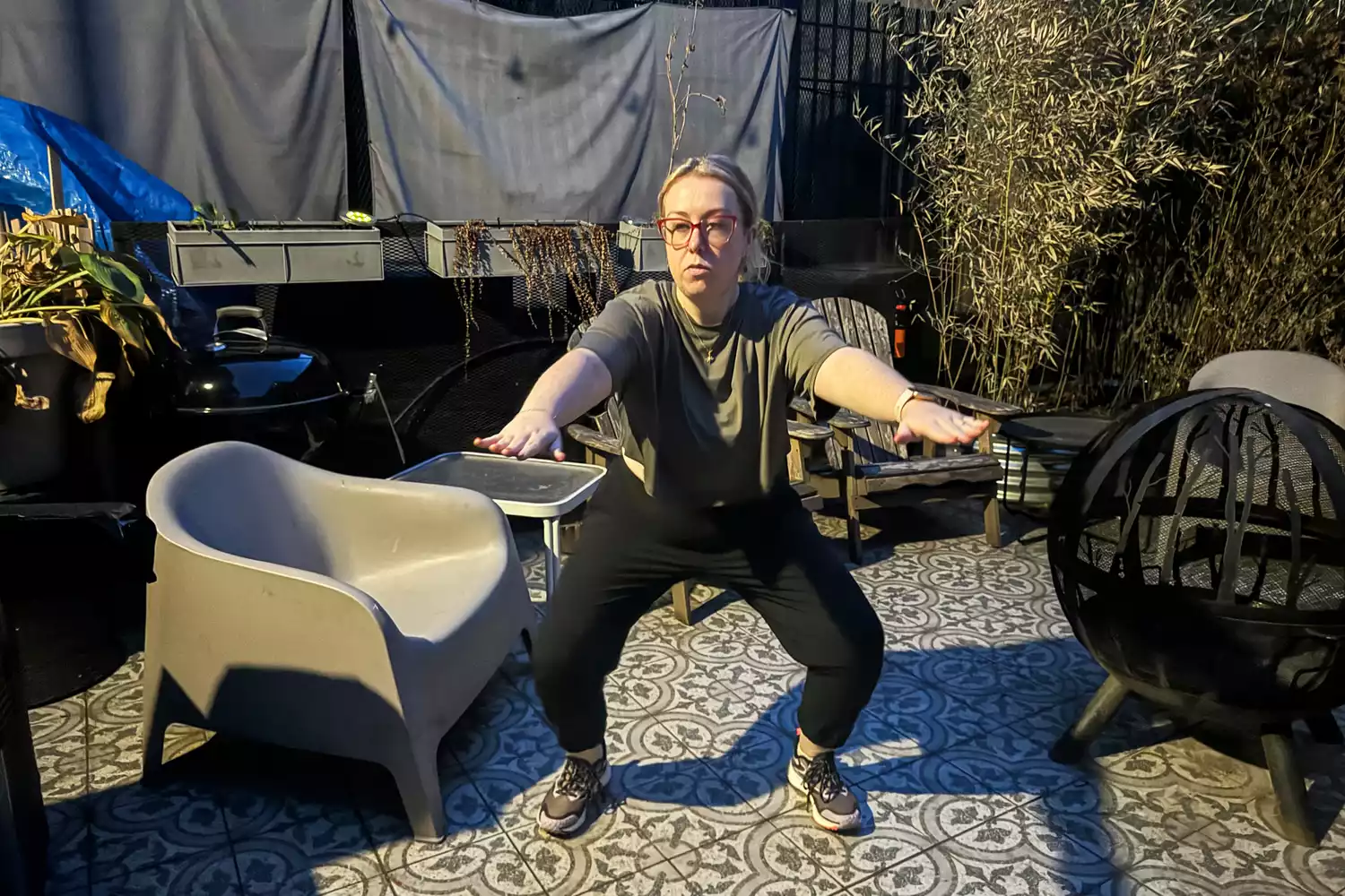 Person squatting in lululemon Adapted State High-Rise Cropped Jogger