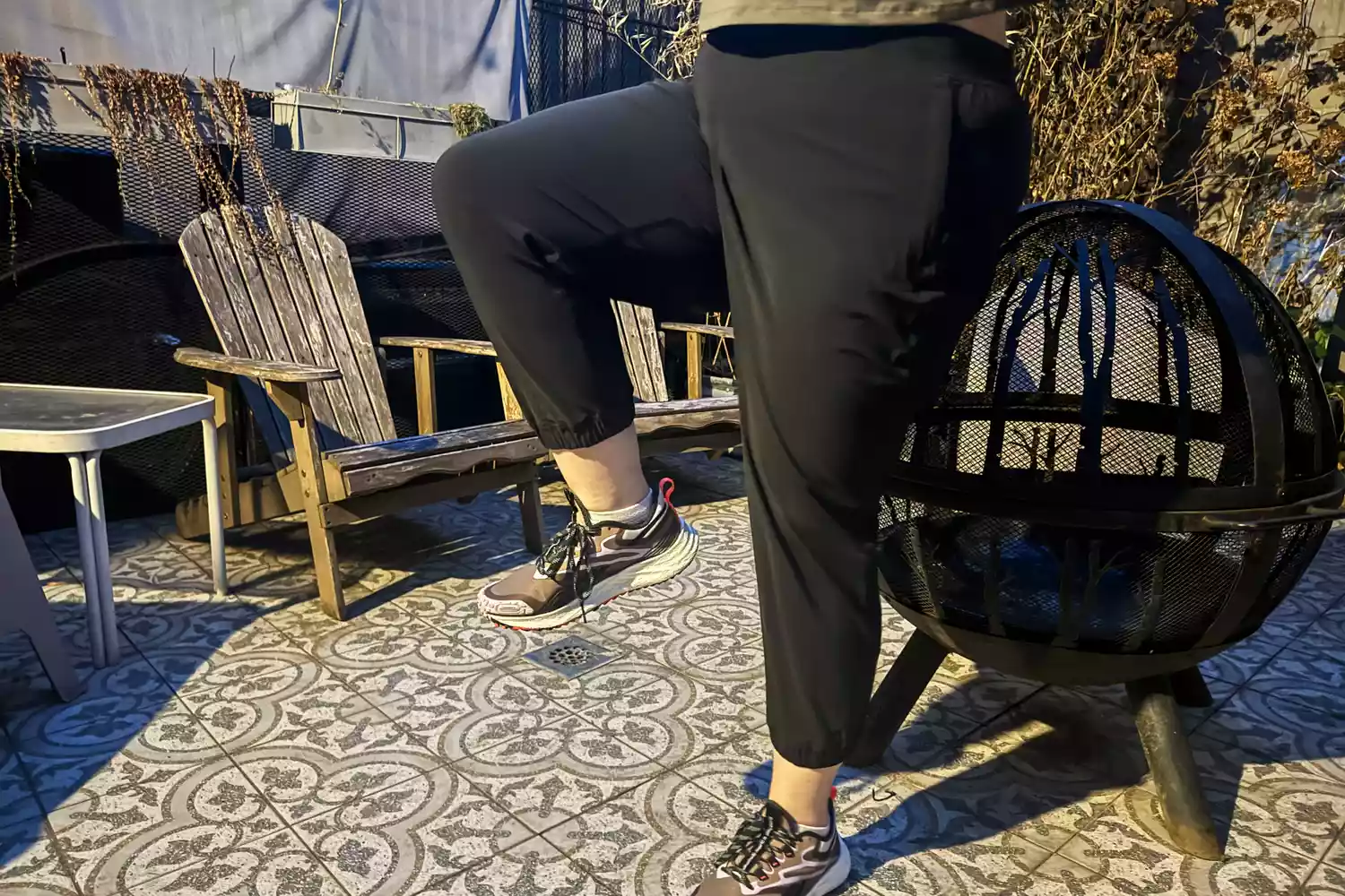 Person lifting leg wearing lululemon Adapted State High-Rise Cropped Jogger