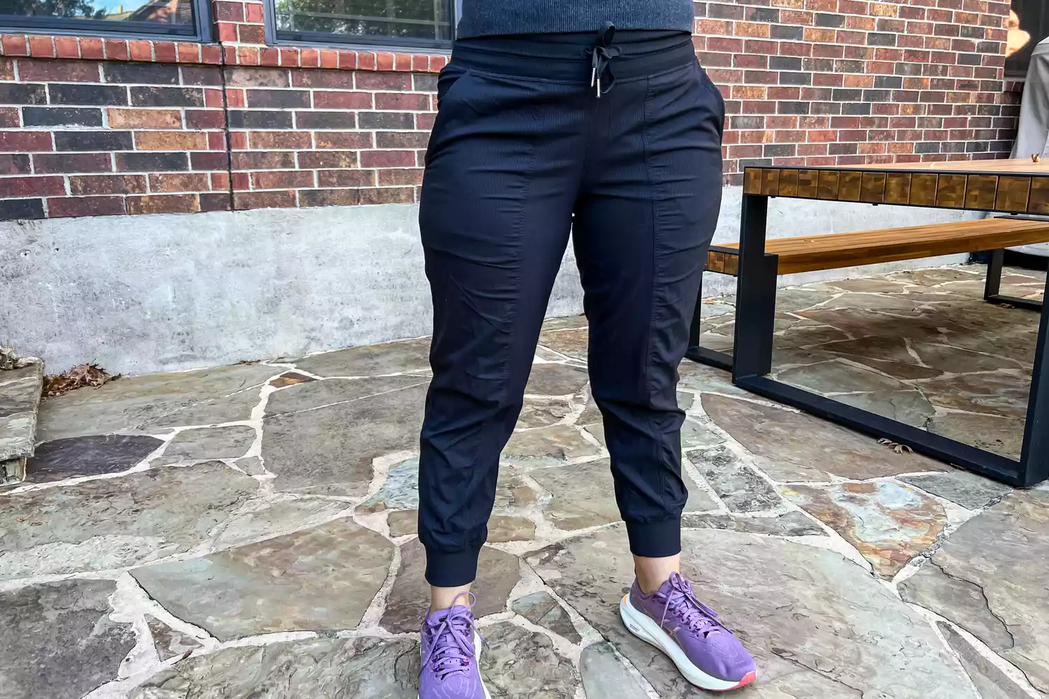 Person wearing lululemon Dance Studio Mid-Rise Jogger 7/8 Length