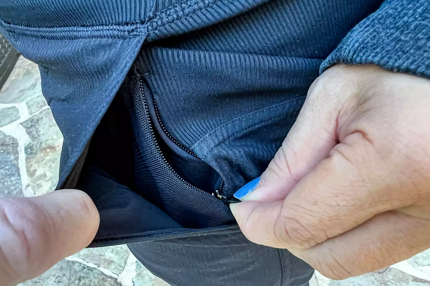 Close up of pocket of lululemon Dance Studio Mid-Rise Jogger 7/8 Length