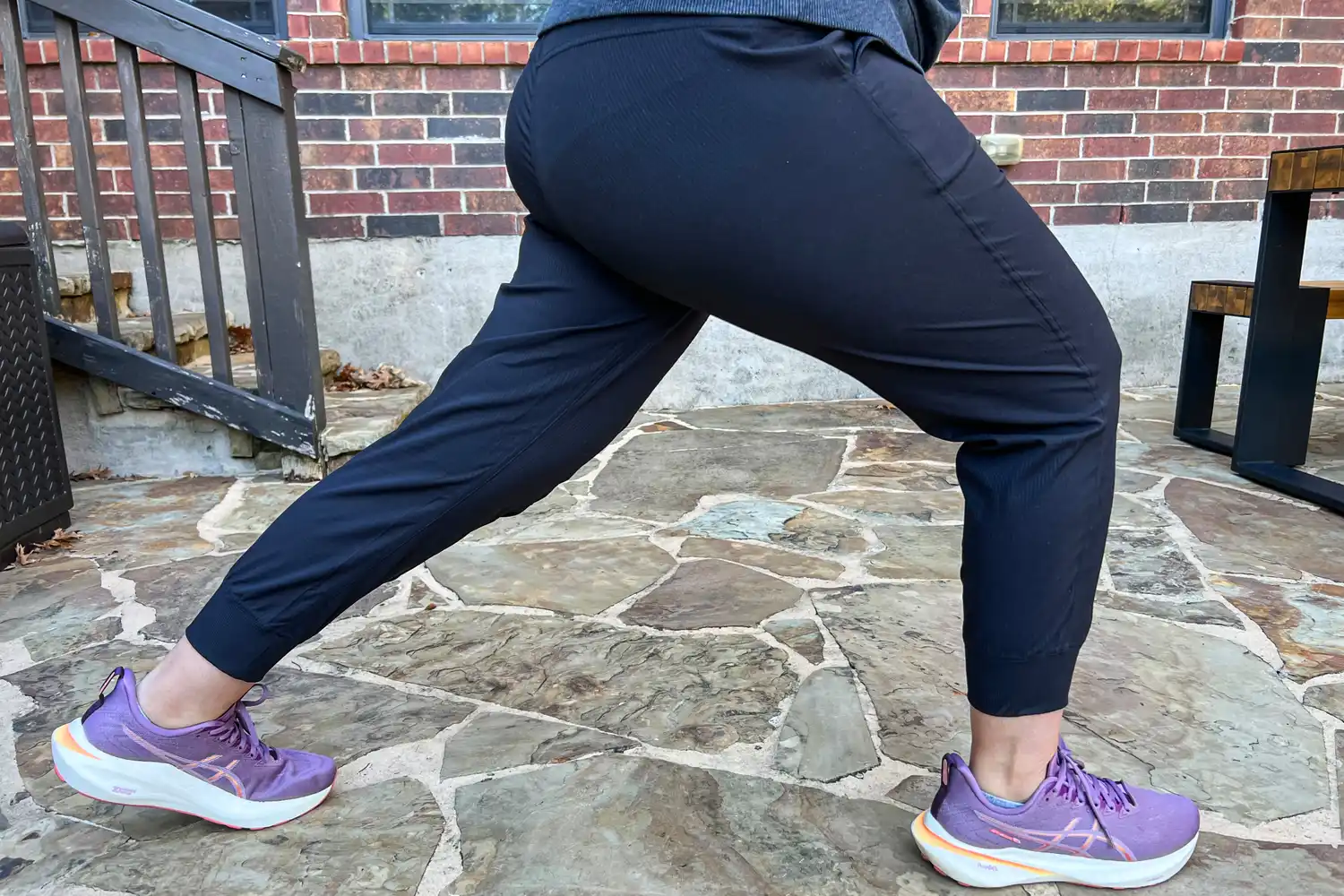 Person wearing lululemon Dance Studio Mid-Rise Jogger 7/8 Length