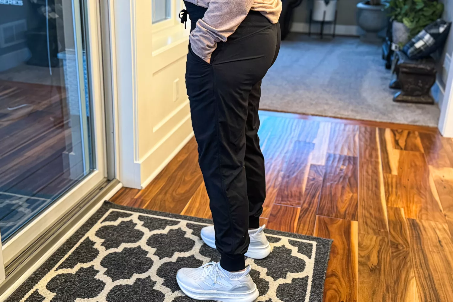 Person wearing lululemon Dance Studio Mid-Rise Jogger Full Length